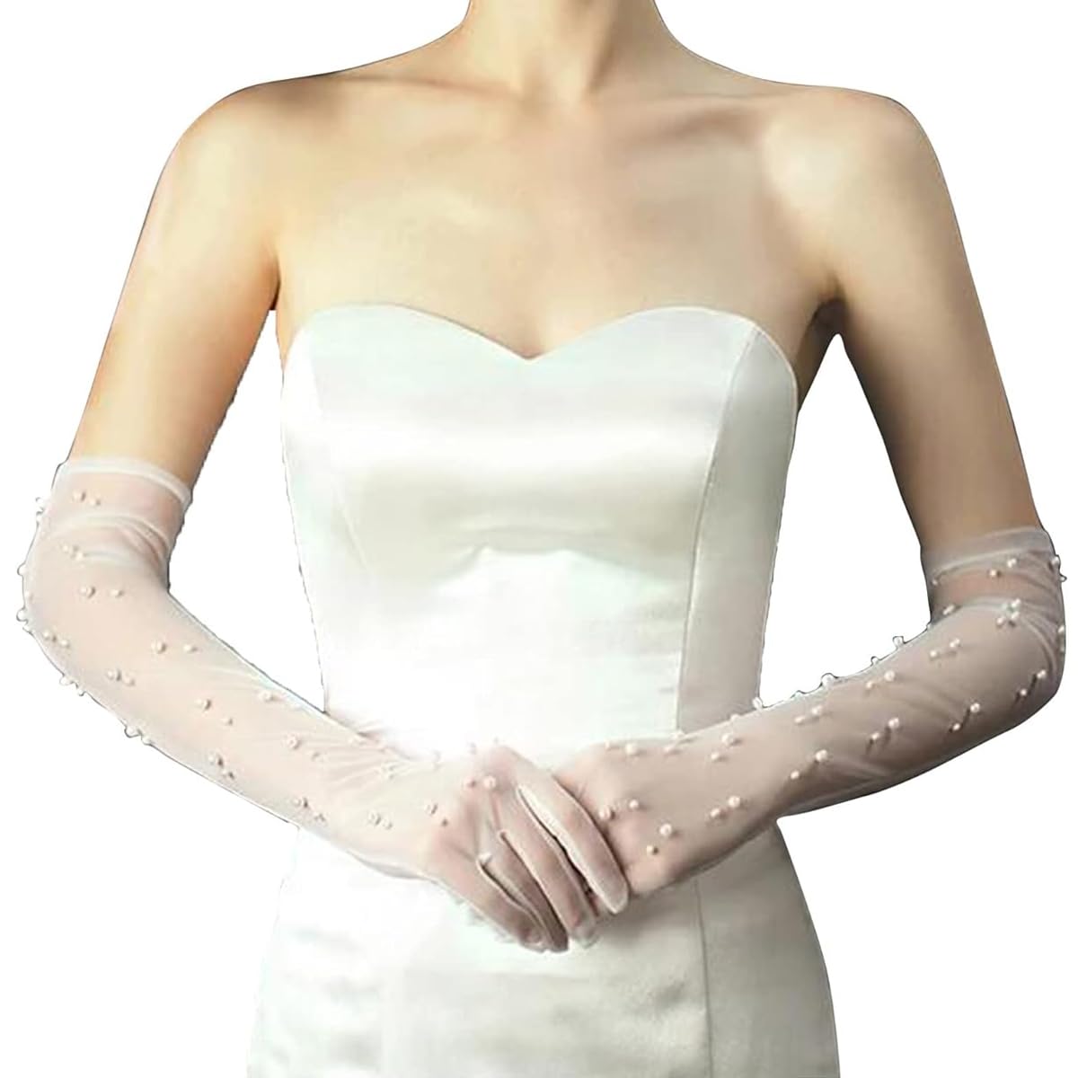 PALAY Wedding Gloves for Bride White Lace Gloves for Women Hand Gloves for Girls White Net Gloves, Elbow Length Lace Gloves Elegant Bridal Tulle Gloves Banquet Pearl Gloves Bridal Diwali Halloween PALAY Wedding Gloves for Bride White Lace Gloves for Women Hand Gloves for Girls White Net Gloves, Elbow Length Lace Gloves Elegant Bridal Tulle Gloves Banquet Pearl Gloves Bridal Diwali Halloween
